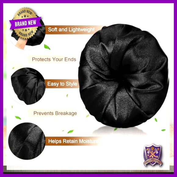 Satin Hair Bun Donut Set, Moisture-Retaining, Professional Updo, 4 Pieces